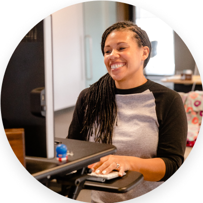 employee working at desk